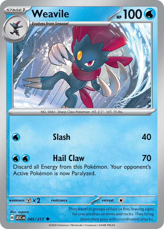 (045/217) Pokemon TCG Ascended Heroes Single: Weavile   Uncommon