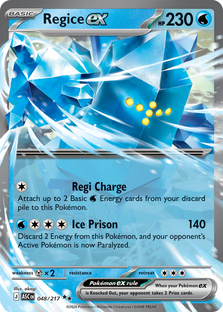 (048/217) Pokemon TCG Ascended Heroes Single: Regice ex   Double Rare