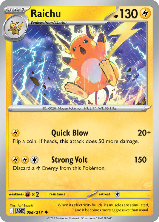 (056/217) Pokemon TCG Ascended Heroes Single: Raichu   Uncommon