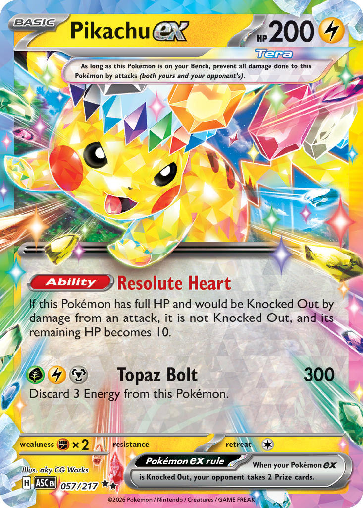 (057/217) Pokemon TCG Ascended Heroes Single: Pikachu ex   Double Rare