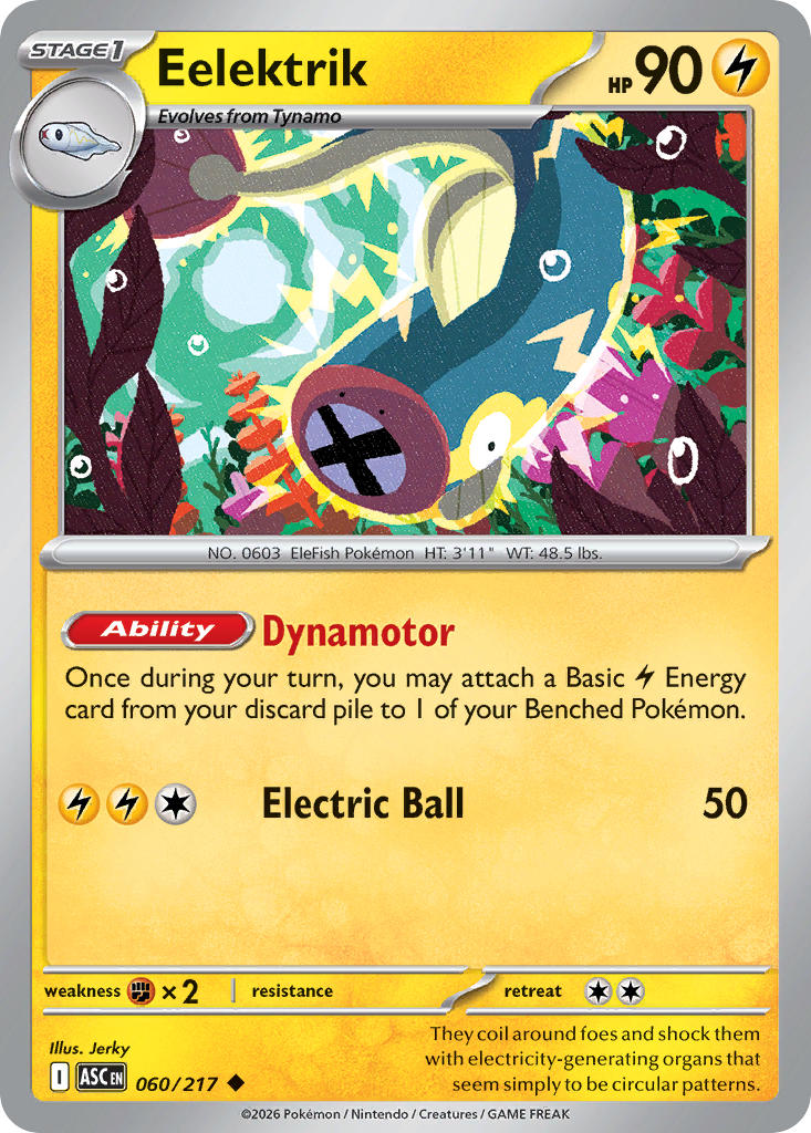 (060/217) Pokemon TCG Ascended Heroes Single: Eelektrik   Uncommon