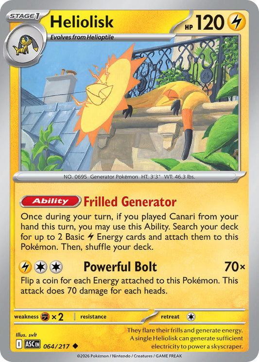 (064/217) Pokemon TCG Ascended Heroes Single: Heliolisk   Uncommon