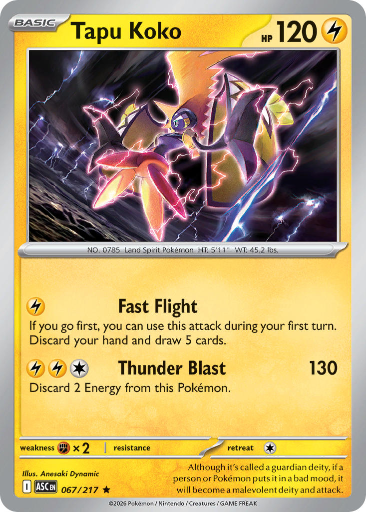 (067/217) Pokemon TCG Ascended Heroes Single: Tapu Koko   Rare