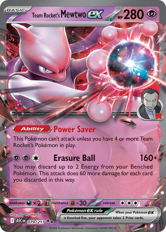 (079/217) Pokemon TCG Ascended Heroes Single: Team Rocket's Mewtwo ex   Double Rare