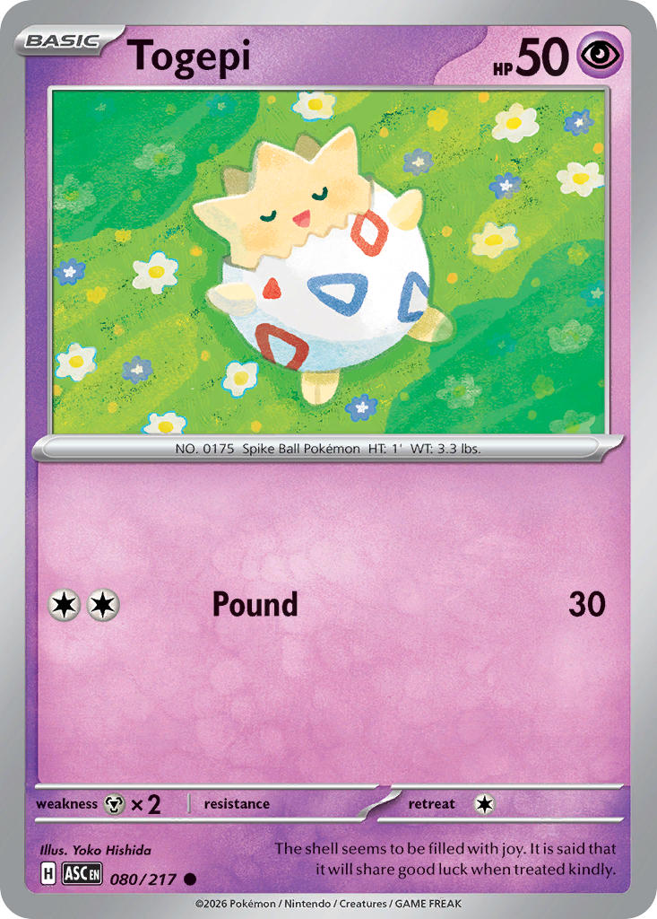 (080/217) Pokemon TCG Ascended Heroes Single: Togepi   Common