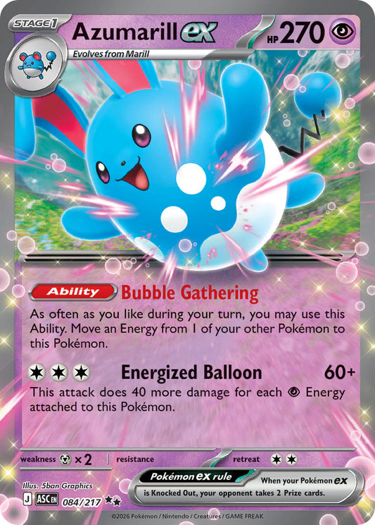 (084/217) Pokemon TCG Ascended Heroes Single: Azumarill ex   Double Rare