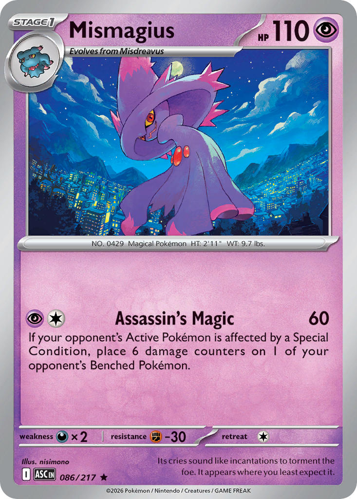 (086/217) Pokemon TCG Ascended Heroes Single: Mismagius   Rare