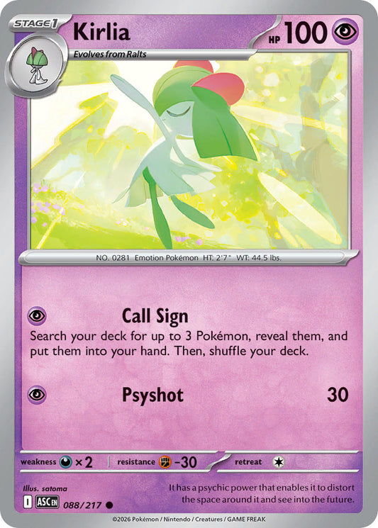 (088/217) Pokemon TCG Ascended Heroes Single: Kirlia   Common