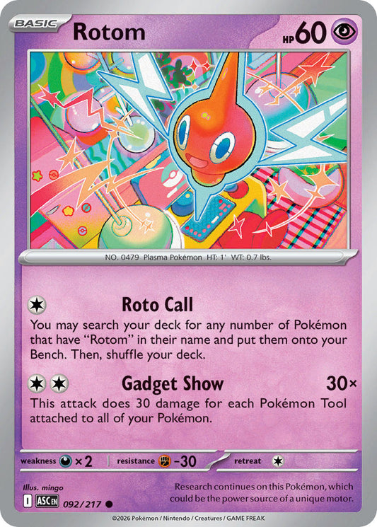 (092/217) Pokemon TCG Ascended Heroes Single: Rotom   Common