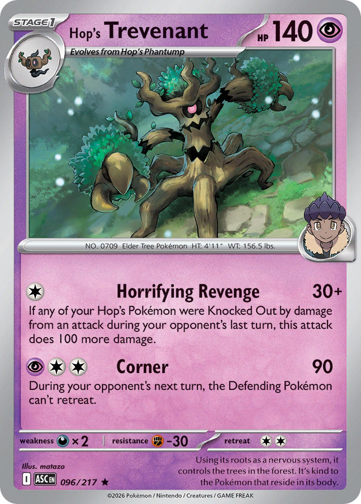 (096/217) Pokemon TCG Ascended Heroes Single: Hop's Trevenant   Rare