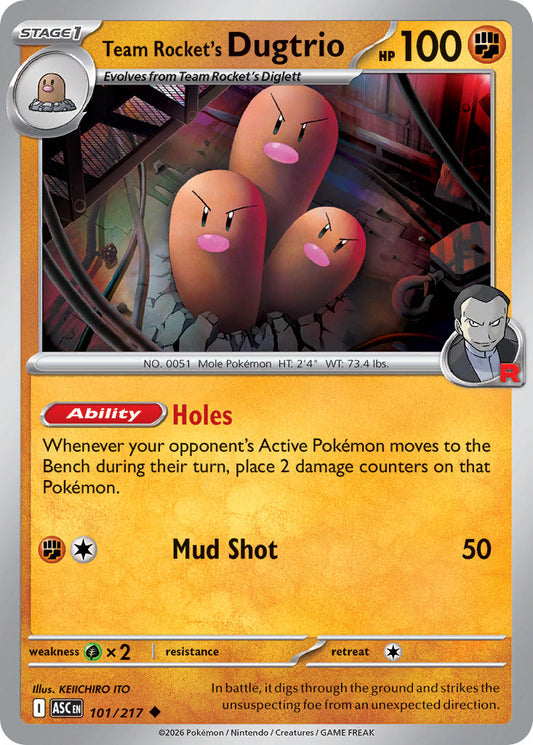 (101/217) Pokemon TCG Ascended Heroes Single: Team Rocket's Dugtrio   Uncommon