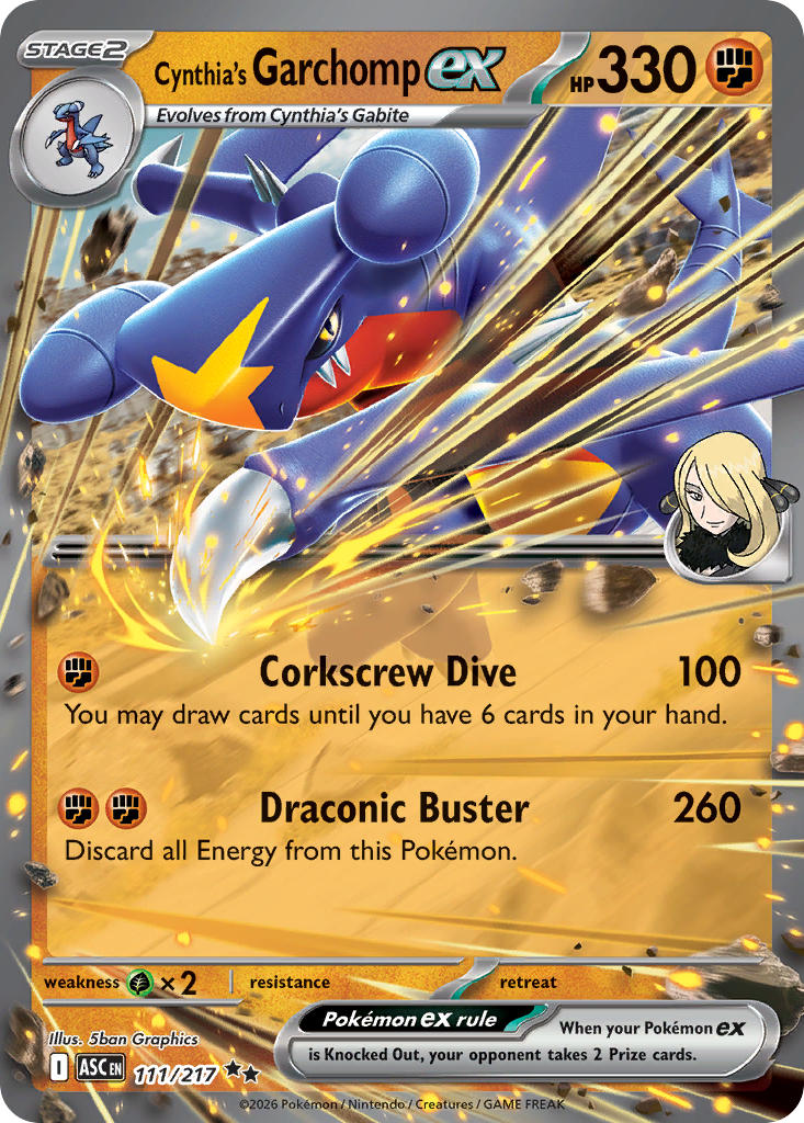 (111/217) Pokemon TCG Ascended Heroes Single: Cynthia's Garchomp ex   Double Rare