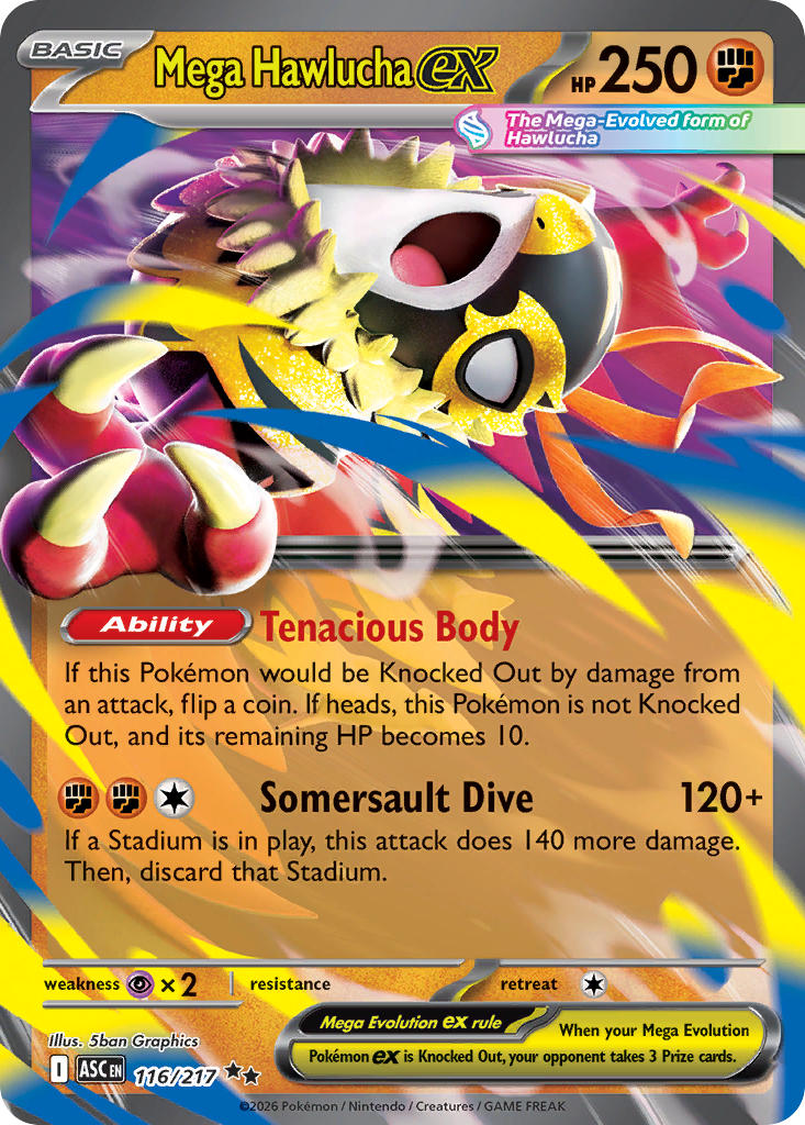 (116/217) Pokemon TCG Ascended Heroes Single: Mega Hawlucha ex   Double Rare