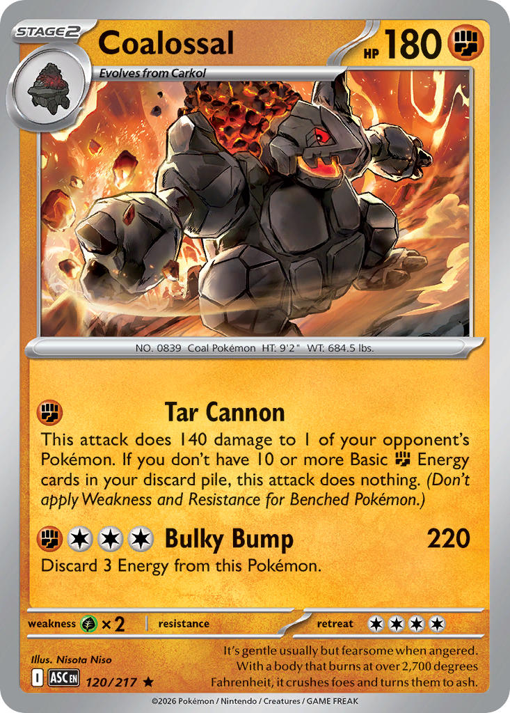 (120/217) Pokemon TCG Ascended Heroes Single: Coalossal   Rare