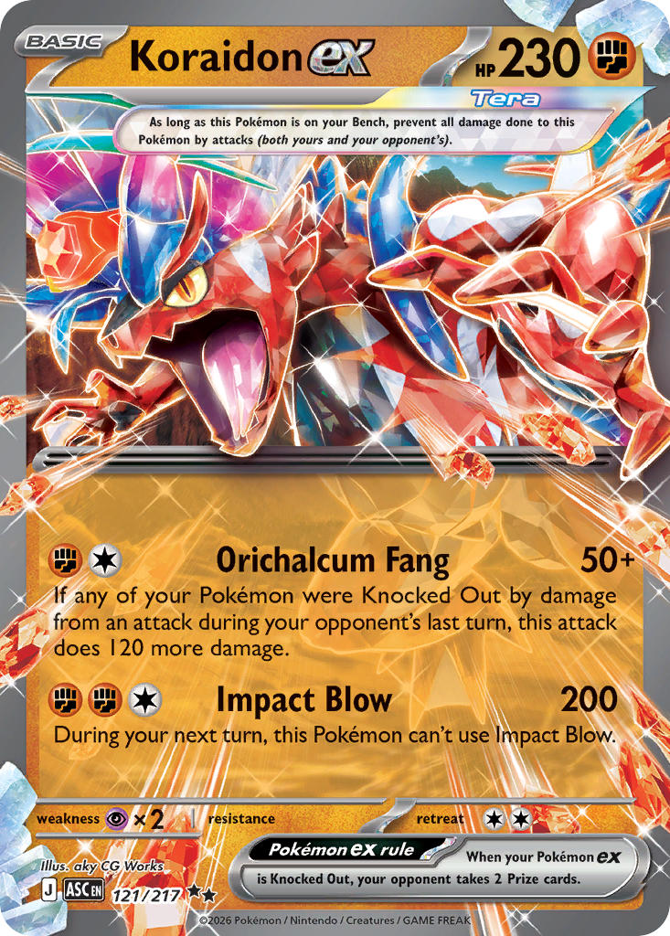 (121/217) Pokemon TCG Ascended Heroes Single: Koraidon ex   Double Rare