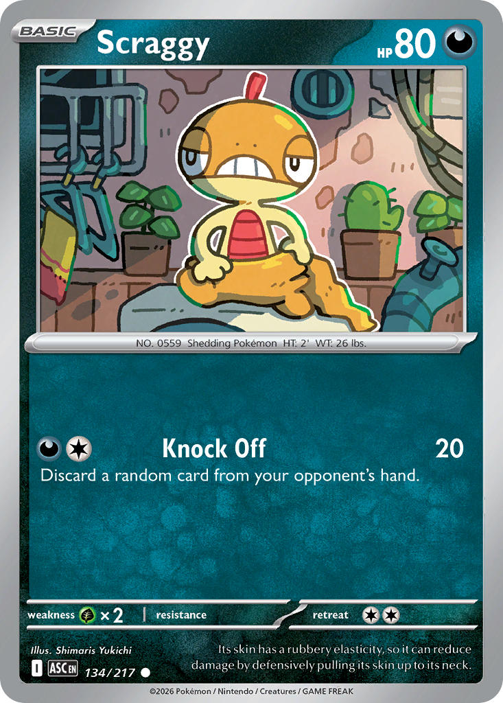 (134/217) Pokemon TCG Ascended Heroes Single: Scraggy   Common