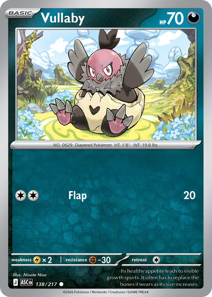 (138/217) Pokemon TCG Ascended Heroes Single: Vullaby   Common