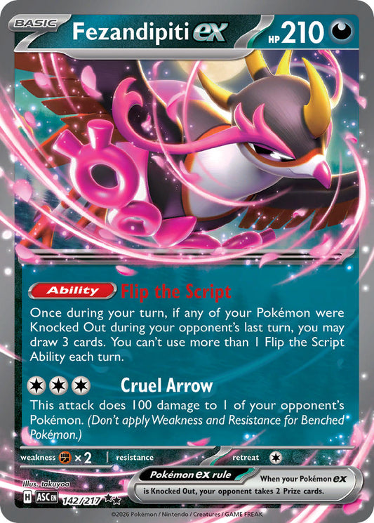 (142/217) Pokemon TCG Ascended Heroes Single: Fezandipiti ex   Double Rare
