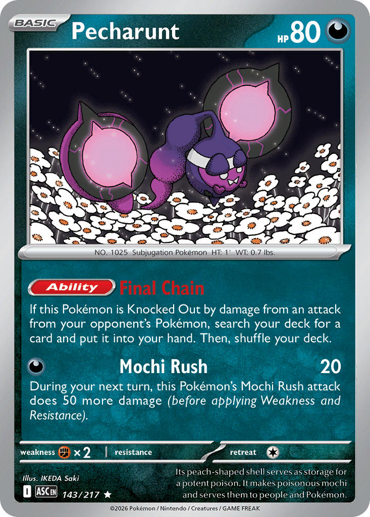 (143/217) Pokemon TCG Ascended Heroes Single: Pecharunt   Rare