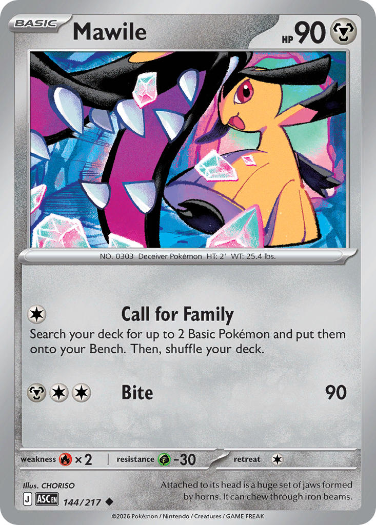 (144/217) Pokemon TCG Ascended Heroes Single: Mawile   Uncommon