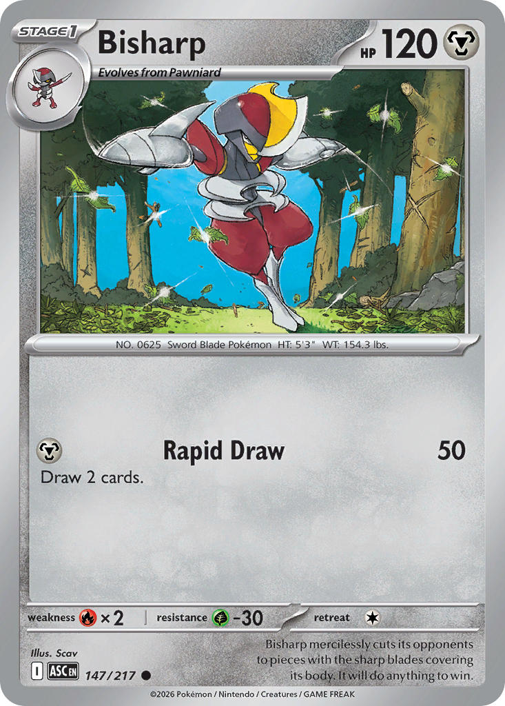 (147/217) Pokemon TCG Ascended Heroes Single: Bisharp   Common