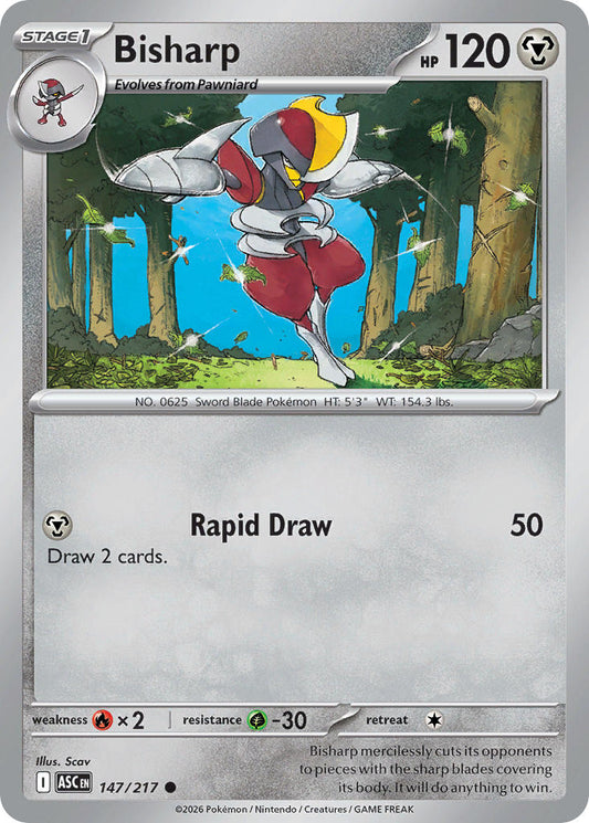 (147/217) Pokemon TCG Ascended Heroes Single: Bisharp   Common