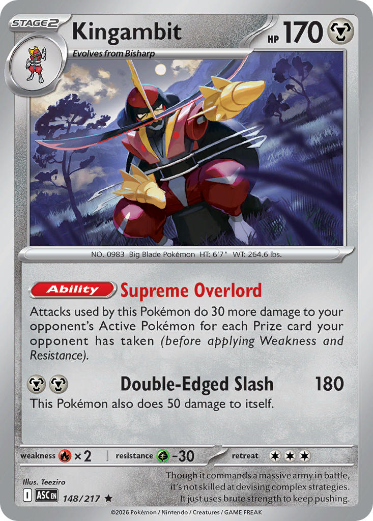 (148/217) Pokemon TCG Ascended Heroes Single: Kingambit   Rare