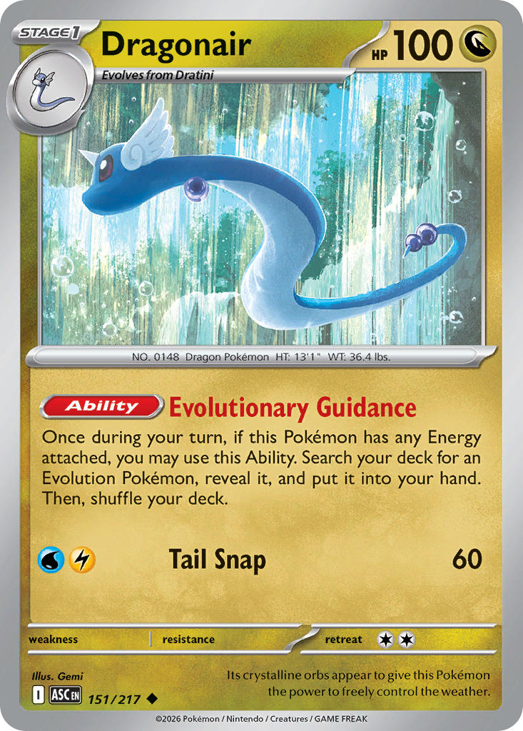 (151/217) Pokemon TCG Ascended Heroes Single: Dragonair   Uncommon