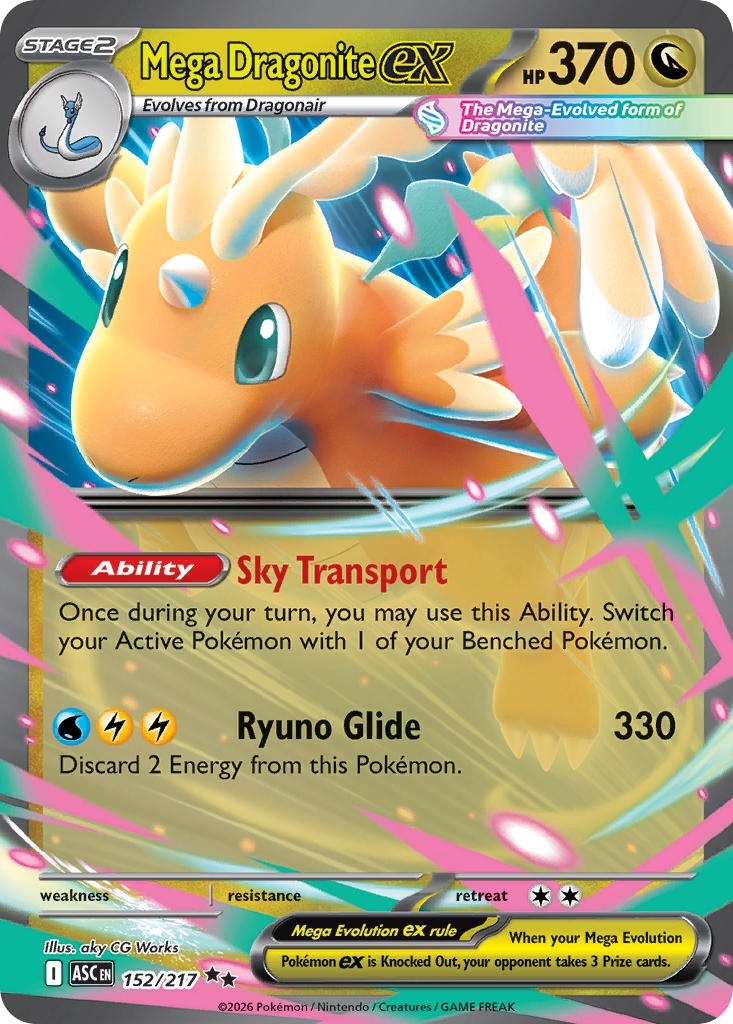 (152/217) Pokemon TCG Ascended Heroes Single: Mega Dragonite ex   Double Rare