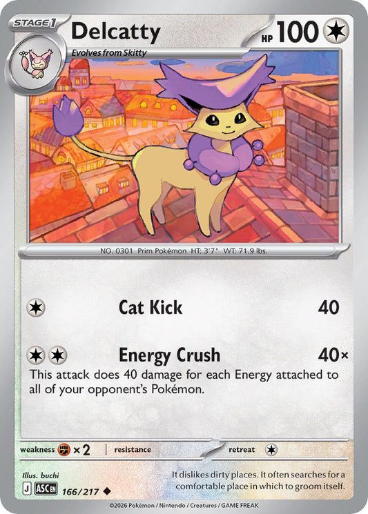 (166/217) Pokemon TCG Ascended Heroes Single: Delcatty   Uncommon
