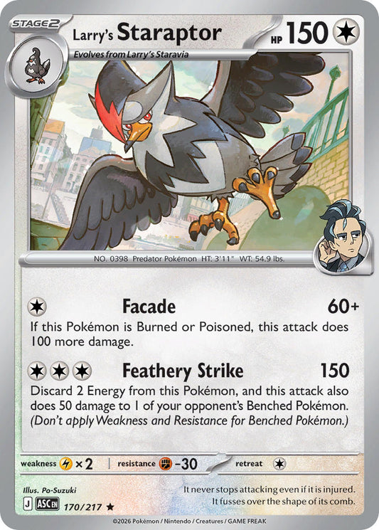 (170/217) Pokemon TCG Ascended Heroes Single: Larry's Staraptor   Rare