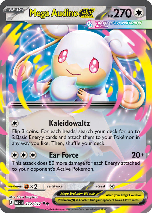 (172/217) Pokemon TCG Ascended Heroes Single: Mega Audino ex   Double Rare