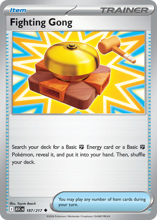 (187/217) Pokemon TCG Ascended Heroes Single: Fighting Gong  Uncommon