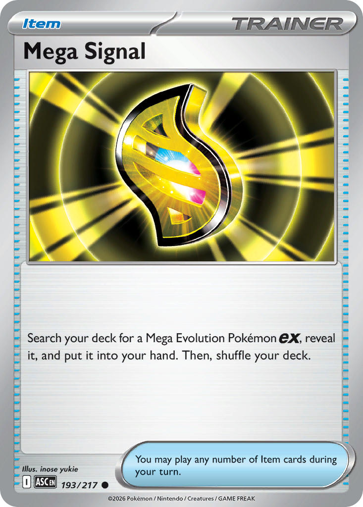 (193/217) Pokemon TCG Ascended Heroes Single: Mega Signal Reverse Holo Common