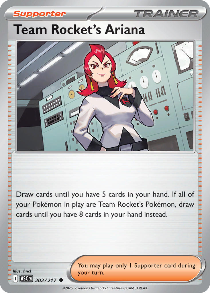 (202/217) Pokemon TCG Ascended Heroes Single: Team Rocket's Ariana  Uncommon
