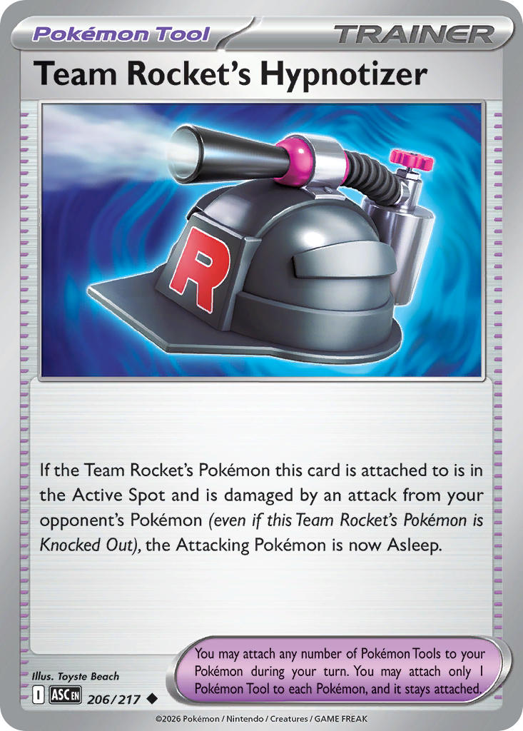 (206/217) Pokemon TCG Ascended Heroes Single: Team Rocket's Hypnotizer  Uncommon