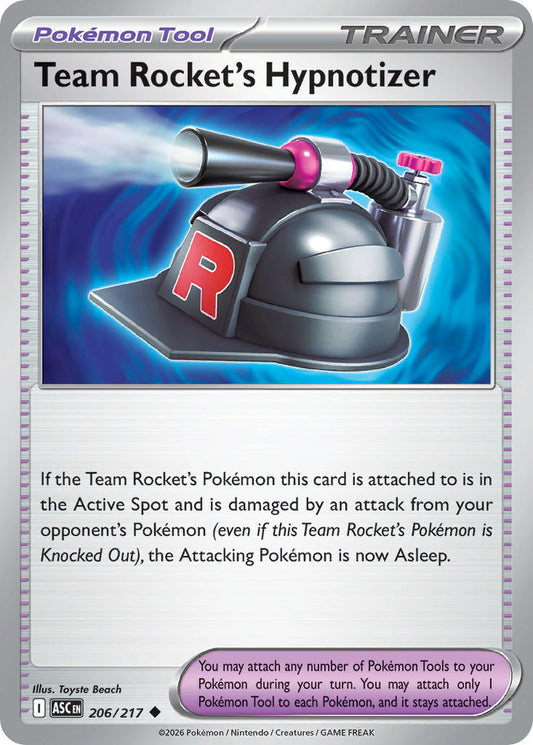 (206/217) Pokemon TCG Ascended Heroes Single: Team Rocket's Hypnotizer  Uncommon