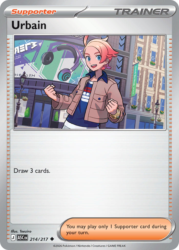 (214/217) Pokemon TCG Ascended Heroes Single: Urbain Reverse Holo Uncommon