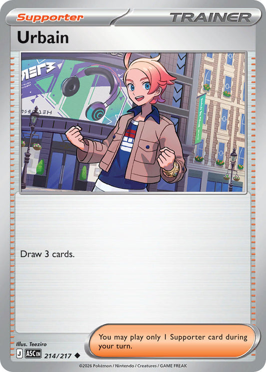 (214/217) Pokemon TCG Ascended Heroes Single: Urbain Reverse Holo Uncommon