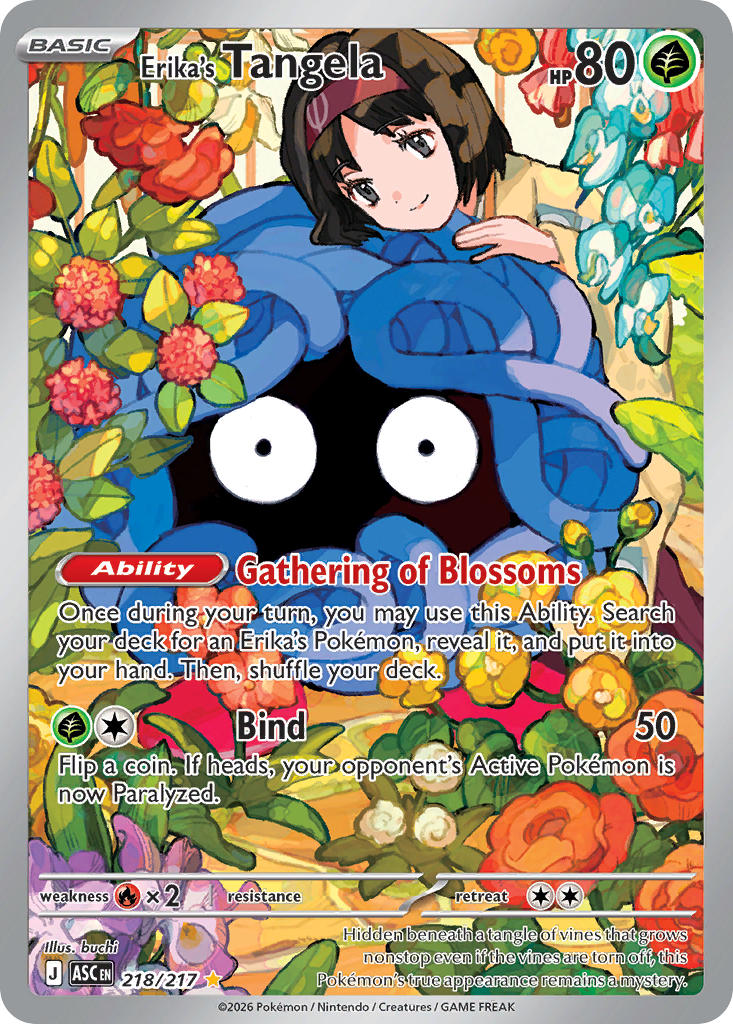 (218/217) Pokemon TCG Ascended Heroes Single: Erika's Tangela   Illustration Rare
