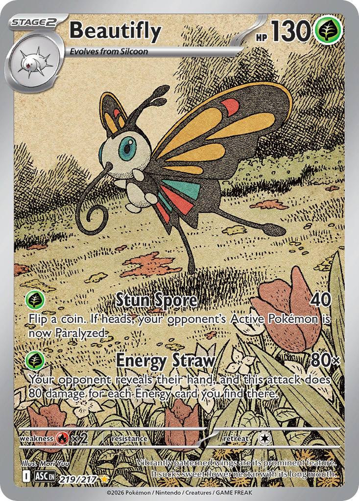 (219/217) Pokemon TCG Ascended Heroes Single: Beautifly   Illustration Rare