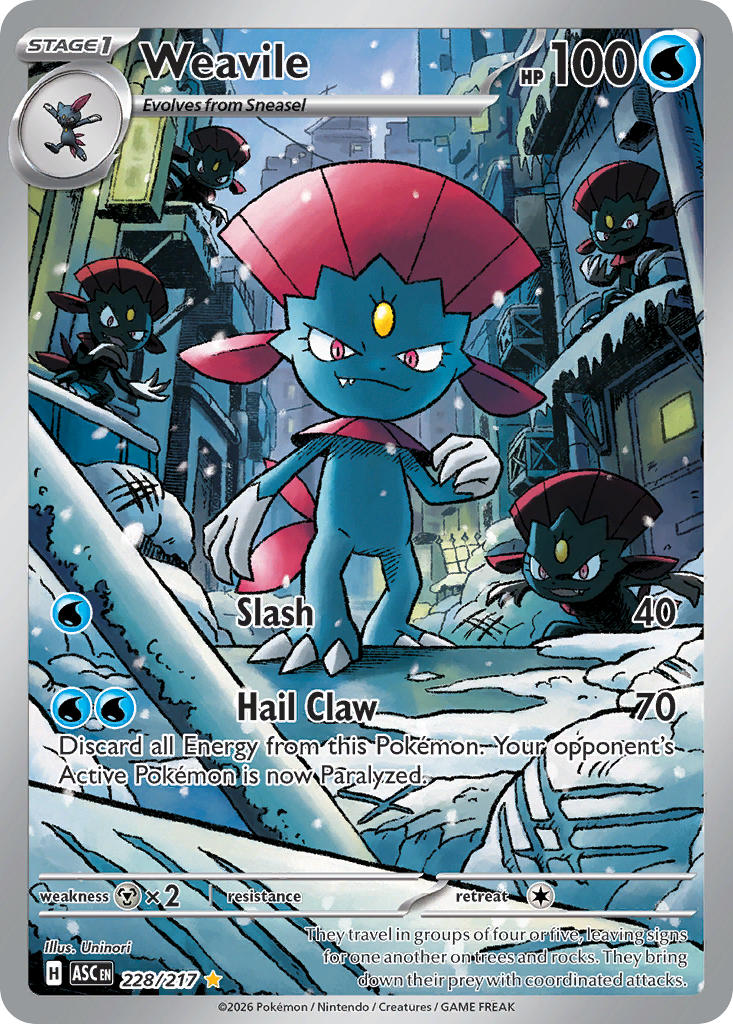 (228/217) Pokemon TCG Ascended Heroes Single: Weavile   Illustration Rare