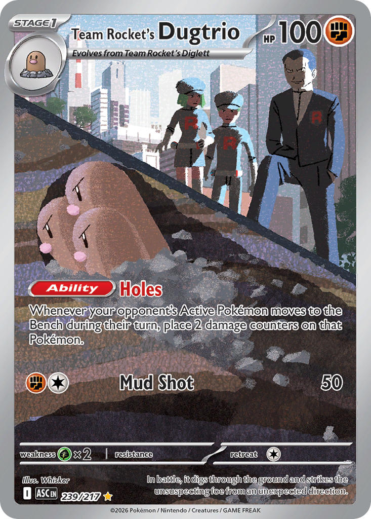 (239/217) Pokemon TCG Ascended Heroes Single: Team Rocket's Dugtrio   Illustration Rare
