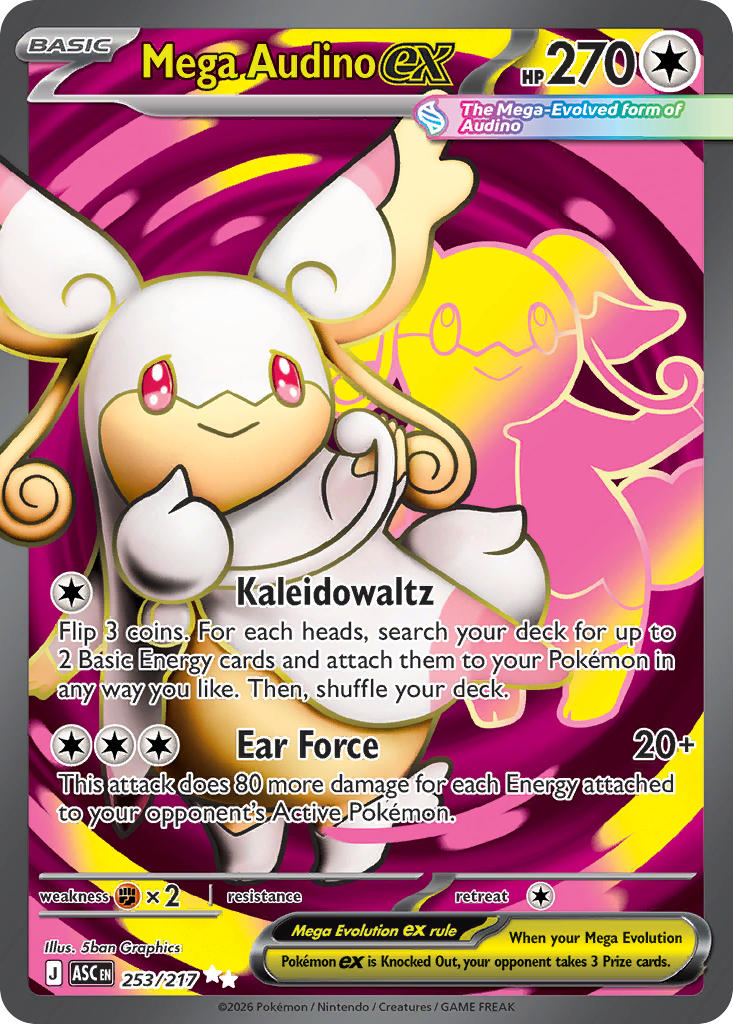 (253/217) Pokemon TCG Ascended Heroes Single: Mega Audino ex   Ultra Rare