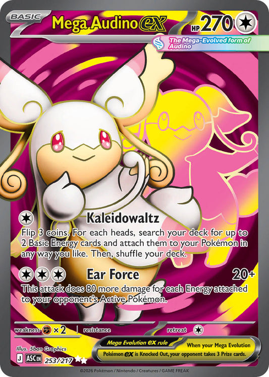 (253/217) Pokemon TCG Ascended Heroes Single: Mega Audino ex   Ultra Rare