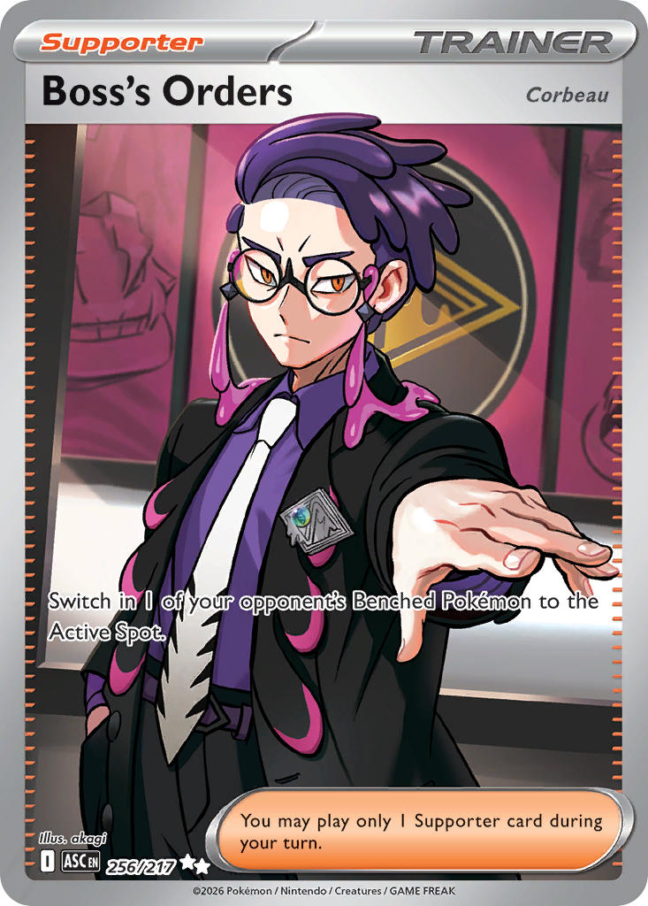 (256/217) Pokemon TCG Ascended Heroes Single: Boss's Orders - Corbeau  Ultra Rare