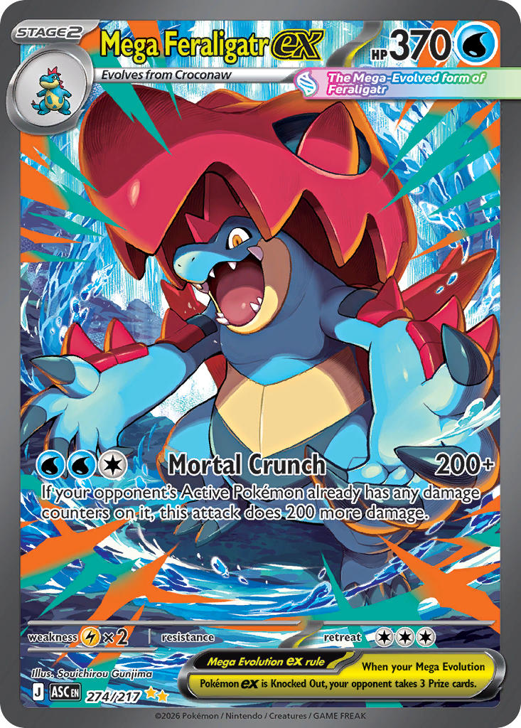 (274/217) Pokemon TCG Ascended Heroes Single: Mega Feraligatr ex   Special Illustration Rare