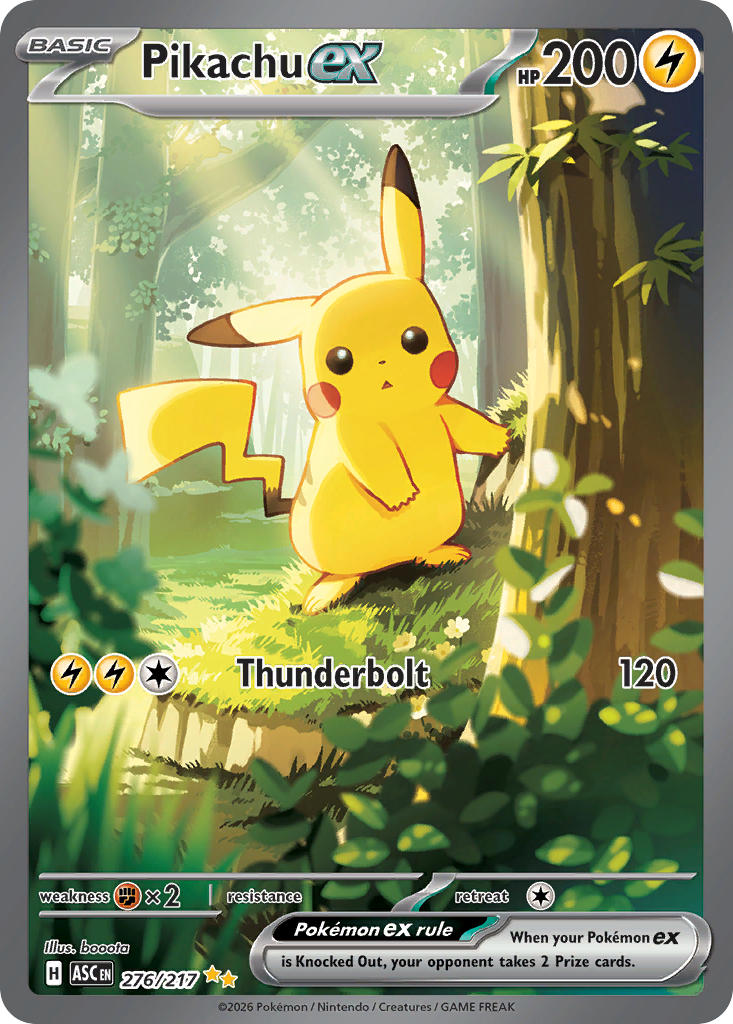(276/217) Pokemon TCG Ascended Heroes Single: Pikachu ex   Special Illustration Rare