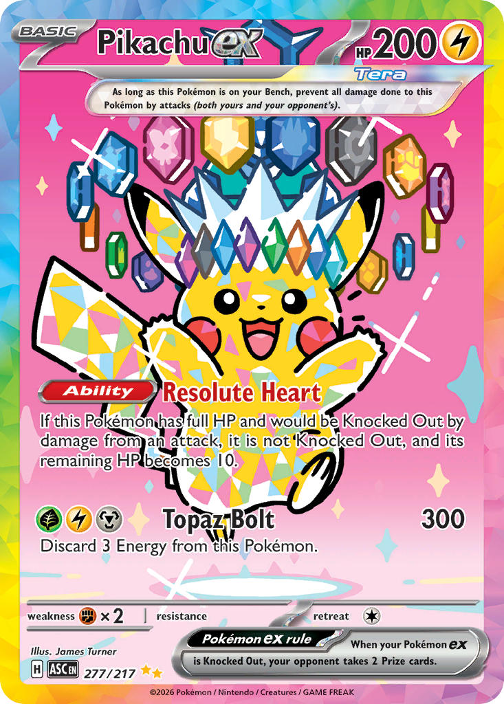 (277/217) Pokemon TCG Ascended Heroes Single: Pikachu ex   Special Illustration Rare