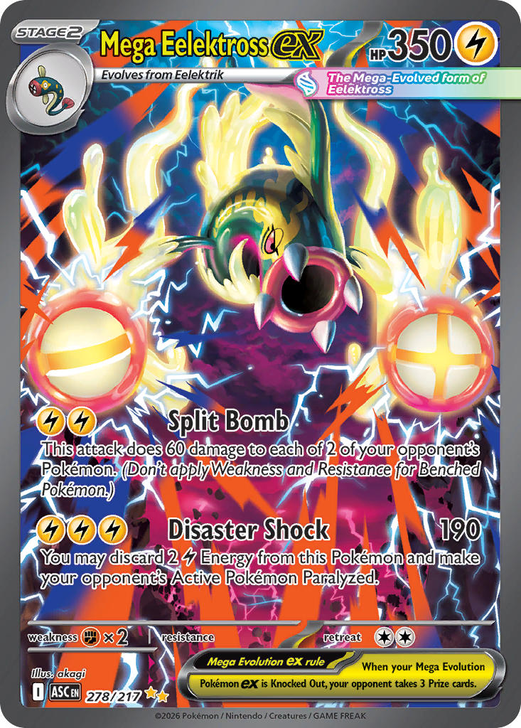 (278/217) Pokemon TCG Ascended Heroes Single: Mega Eelektross ex   Special Illustration Rare